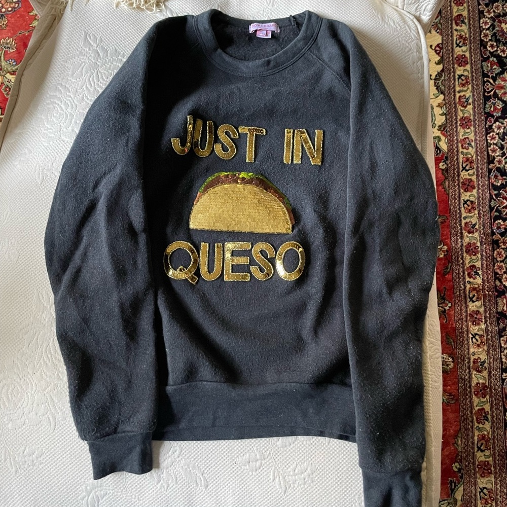 Sequin Sweatshirt by Bow & Drape Just in Queso